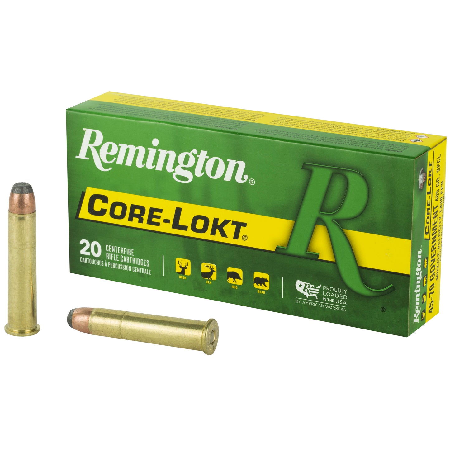 Remington, Core Lokt, 45-70 Government, 405 Grain, Soft Point, 20 Round Box