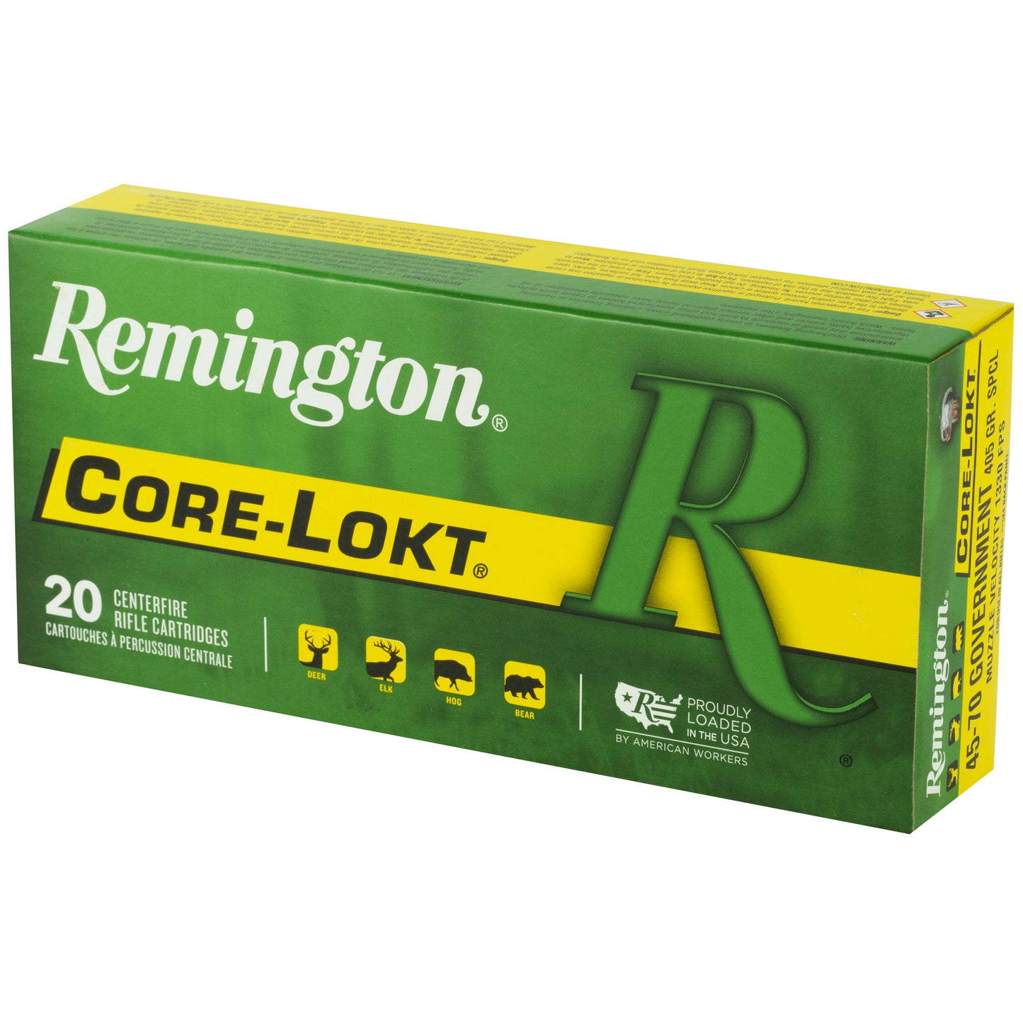 Remington, Core Lokt, 45-70 Government, 405 Grain, Soft Point, 20 Round Box