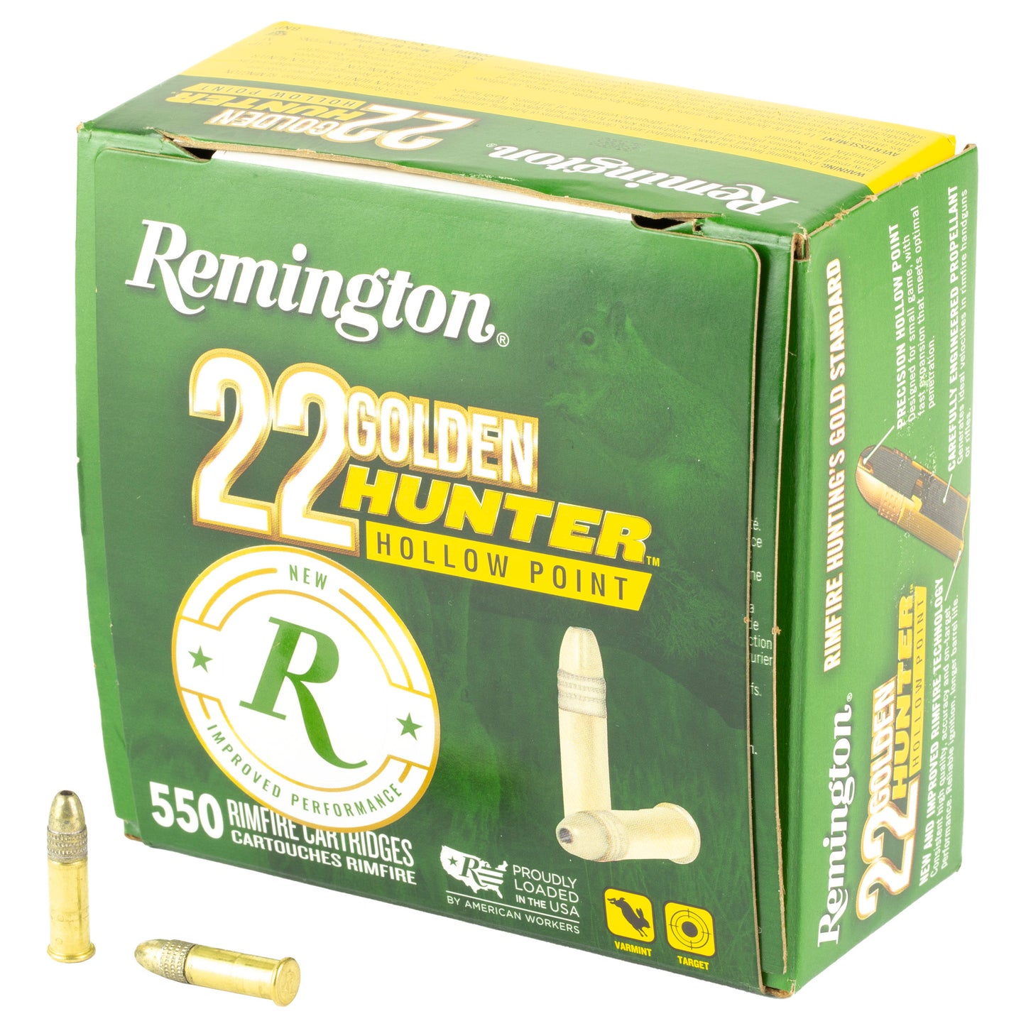 Remington, Golden Hunter, 22LR, 40 Grain, Plated Hollow Point, 550 Round Box