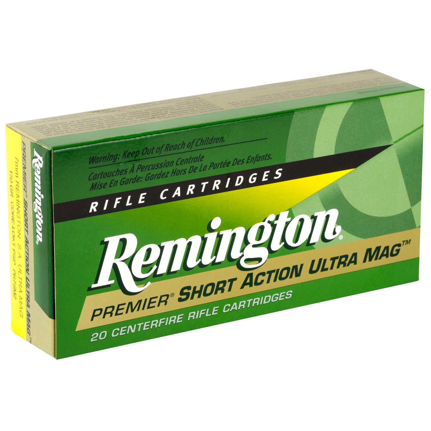 Remington, Core Lokt, 7MM Short Action Ultra Magnum, 150 Grain, Pointed Soft Point, 20 Round Box