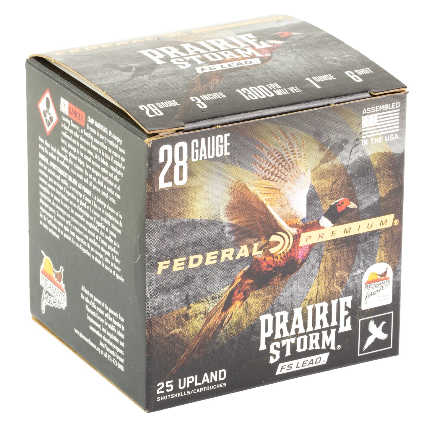 Federal, Prairie Storm, FLIGHTCONTROL FLEX WAD, 28 Gauge, 3", #6 Shot, 7/8oz, CPL/Nickel-plated Lead Pellets  (25 Round Box)