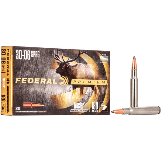 Federal, Premium, 30-06, 180 Grain, Nosler Partition, 20 Round Box