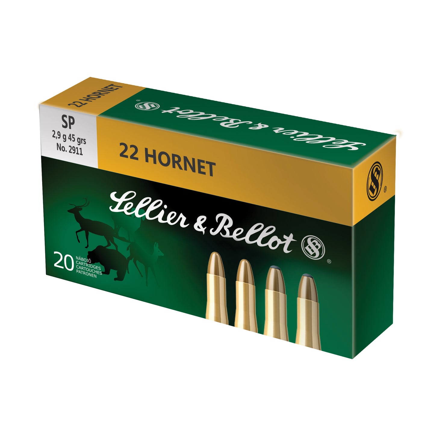 Sellier & Bellot, Rifle, 22 Hornet, 45 Grain, Soft Point  (20 Round Box)