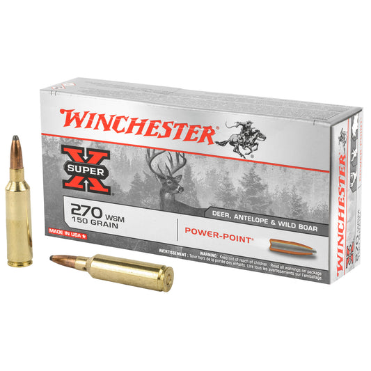 Winchester Ammunition, Super-X, 270 Winchester Short Magnum, 150 Grain, Power Point  (20 Round Box)