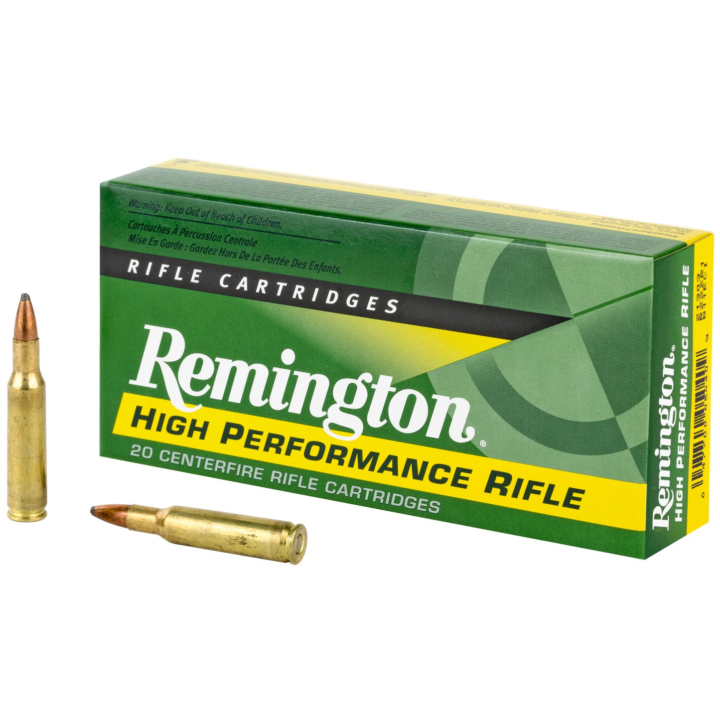 Remington, High Performance, 222REM, 50 Grain, Pointed Soft Point, 20 Round Box