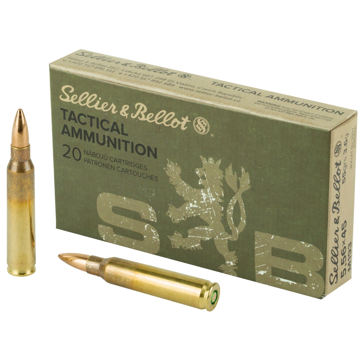 Sellier &amp; Bellot, Rifle, 556 NATO, 55Gr, Full Metal Jacket, 20 Round Box