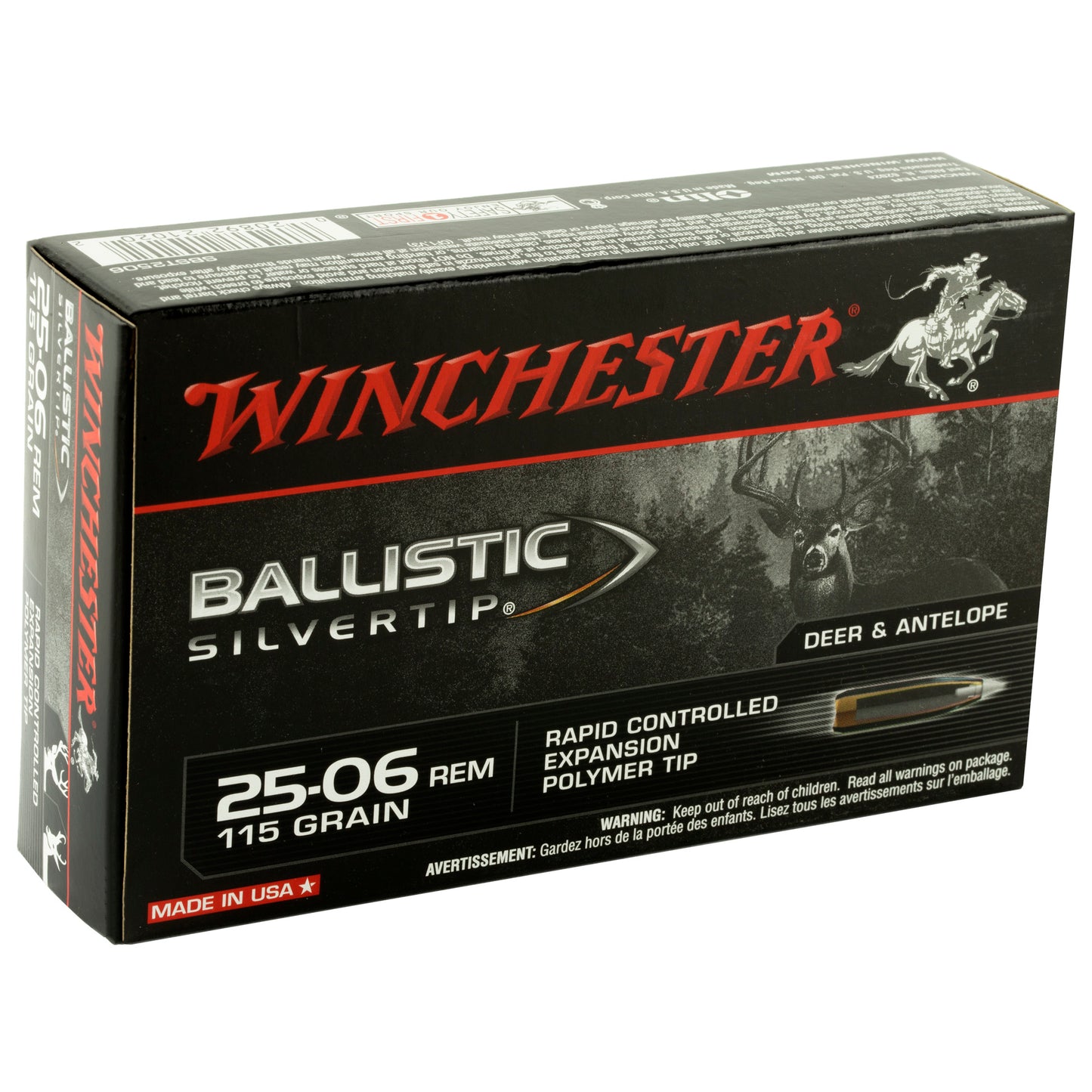 Winchester Ammunition, Supreme, 25-06 REM, 115 Grain, Supreme Ballistic Silvertip  (20 Round Box)