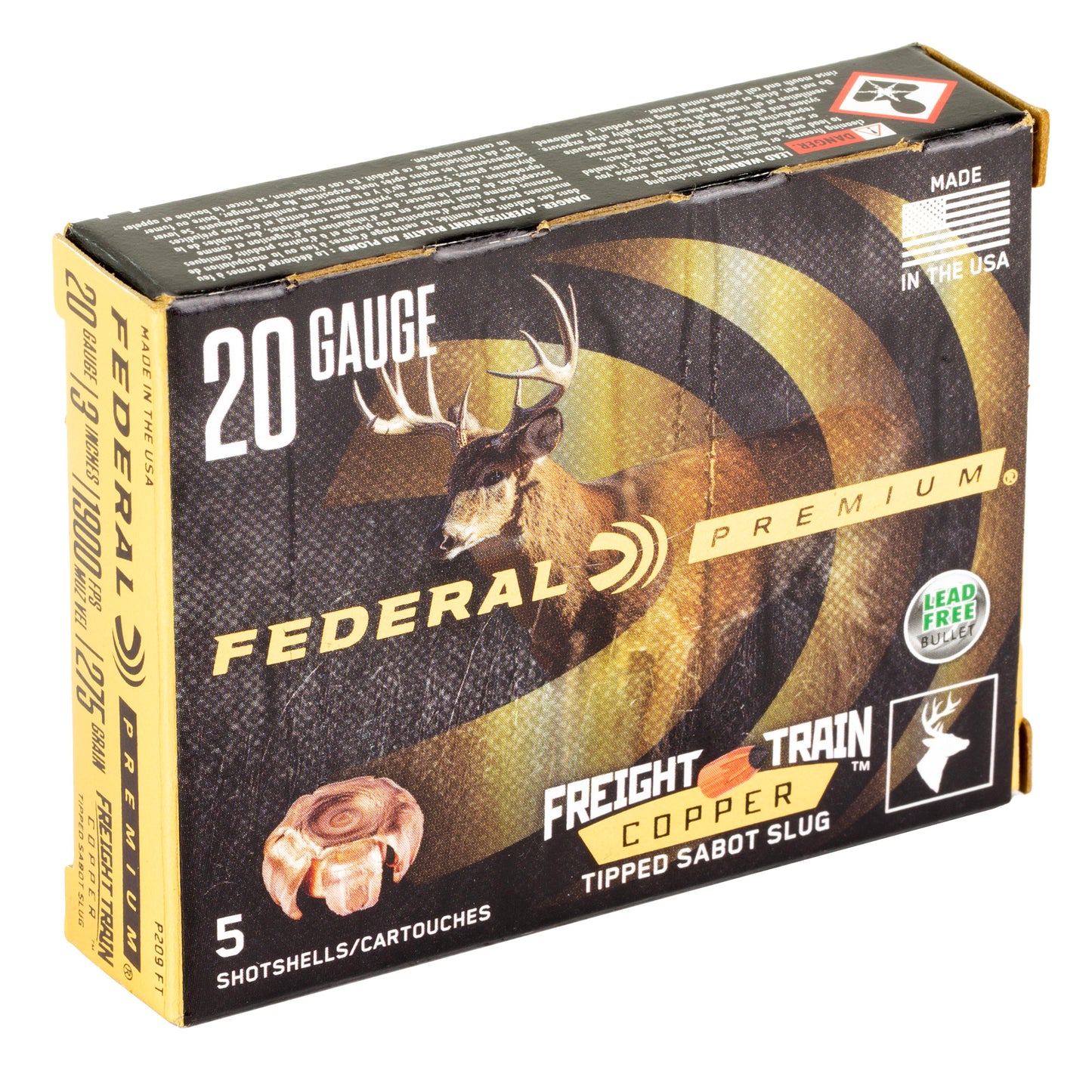 Federal, Freight Train, 20 Gauge, 3", 275 Grain, Copper Sabot  (5 Round Box)