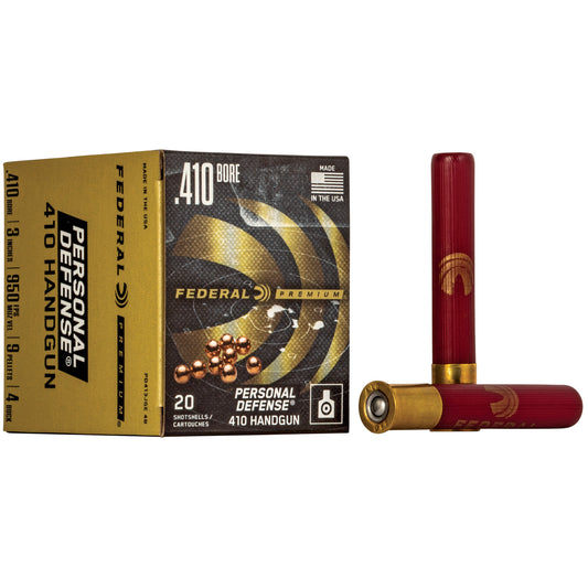 Federal, Personal Defense, 410 Gauge, 3", Buckshot, 9 Pellets  (20 Round Box) Designed for Handgun