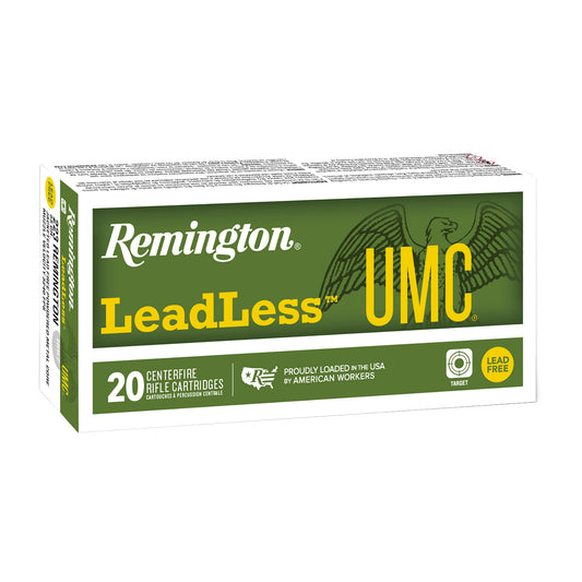 Remington, UMC Leadless, 223 Remington, 55 Grain, Full Metal Jacket Leadfree, (20 Round Box)