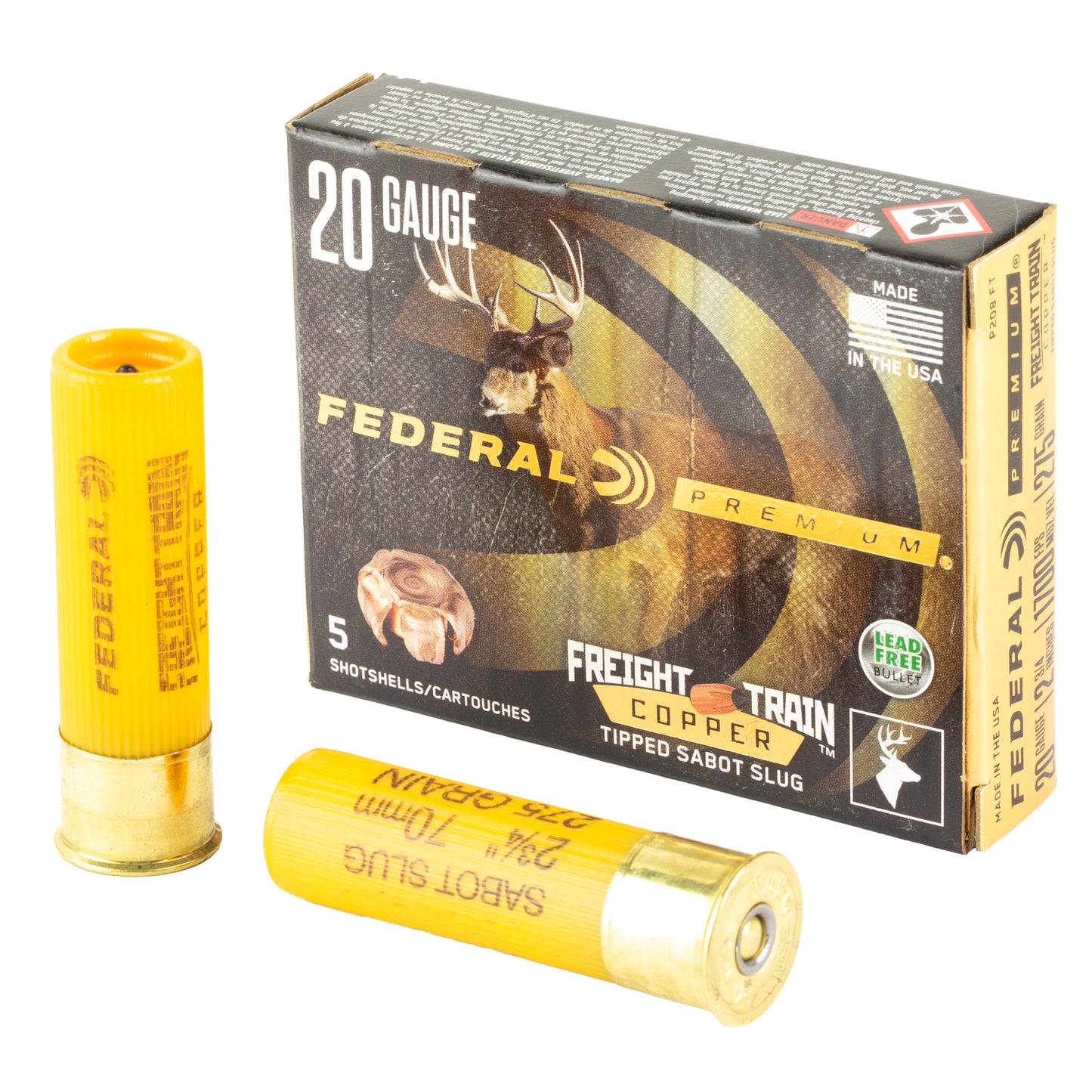 Federal, Freight Train, 20 Gauge, 2.75", 275 Grain, Copper Sabot  (5 Round Box)