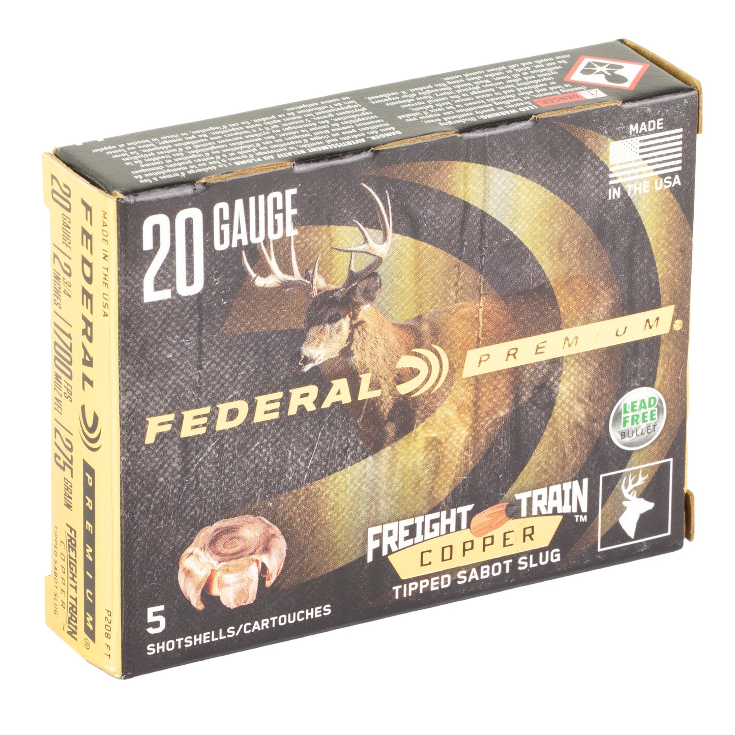 Federal, Freight Train, 20 Gauge, 2.75", 275 Grain, Copper Sabot  (5 Round Box)