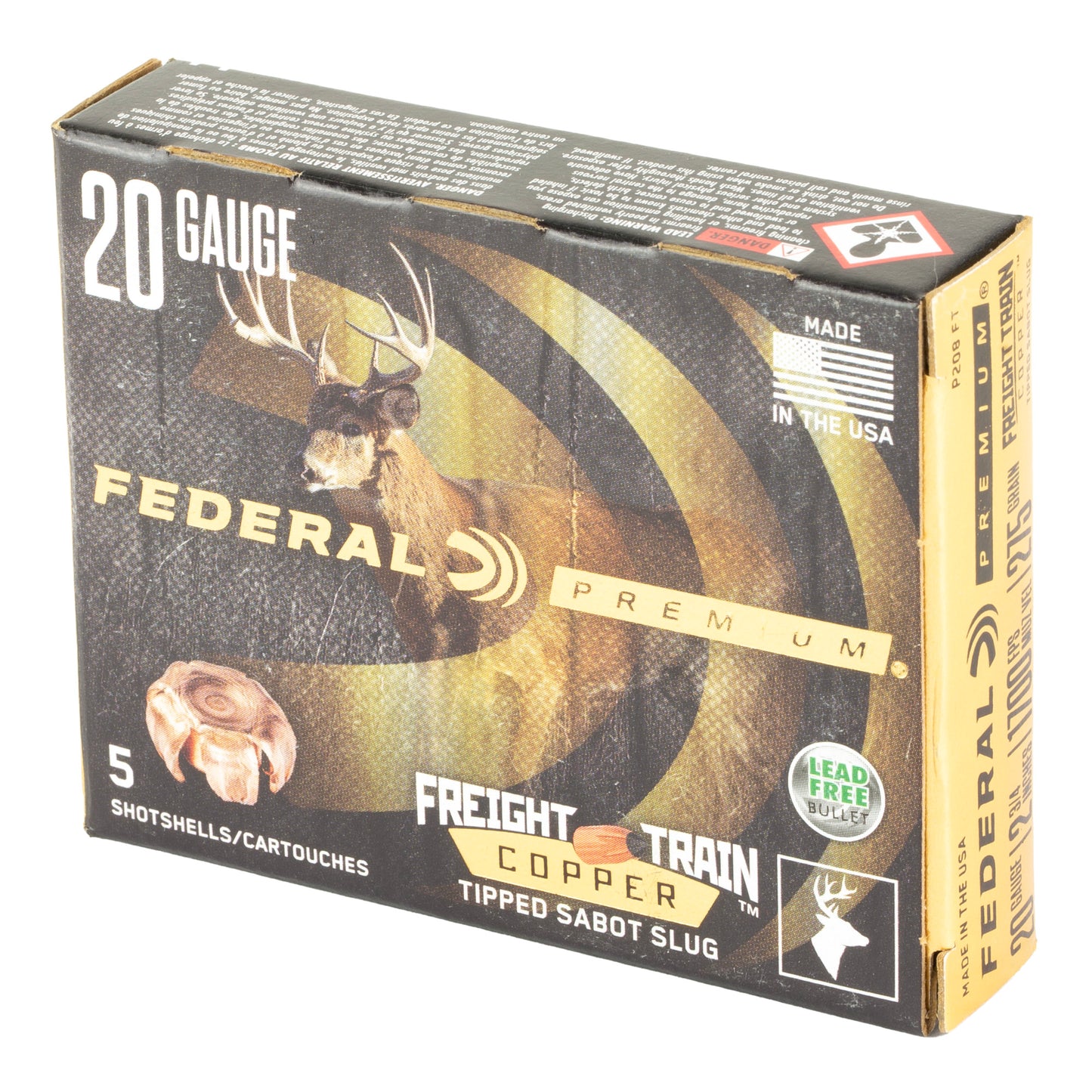 Federal, Freight Train, 20 Gauge, 2.75", 275 Grain, Copper Sabot  (5 Round Box)