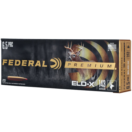 Federal, Federal Premium, Extremely Low Drag eXpanding, 6.5 PRC, 143 Grain, Polymer Tip, 20 Round Box