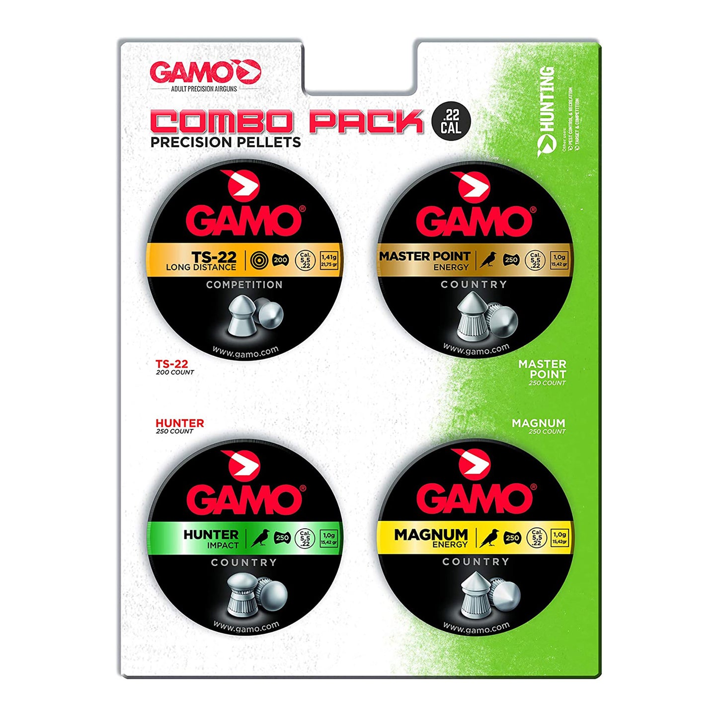 GAMO COMBO PACK ASSRTD .22 PEL