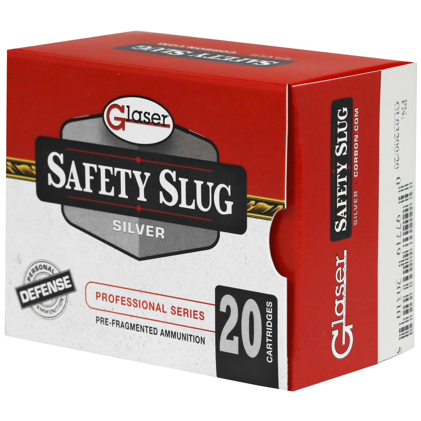 Glaser, Silver, 40 S&W, 115 Grain, Pre-Fragmented, 20 Round Box