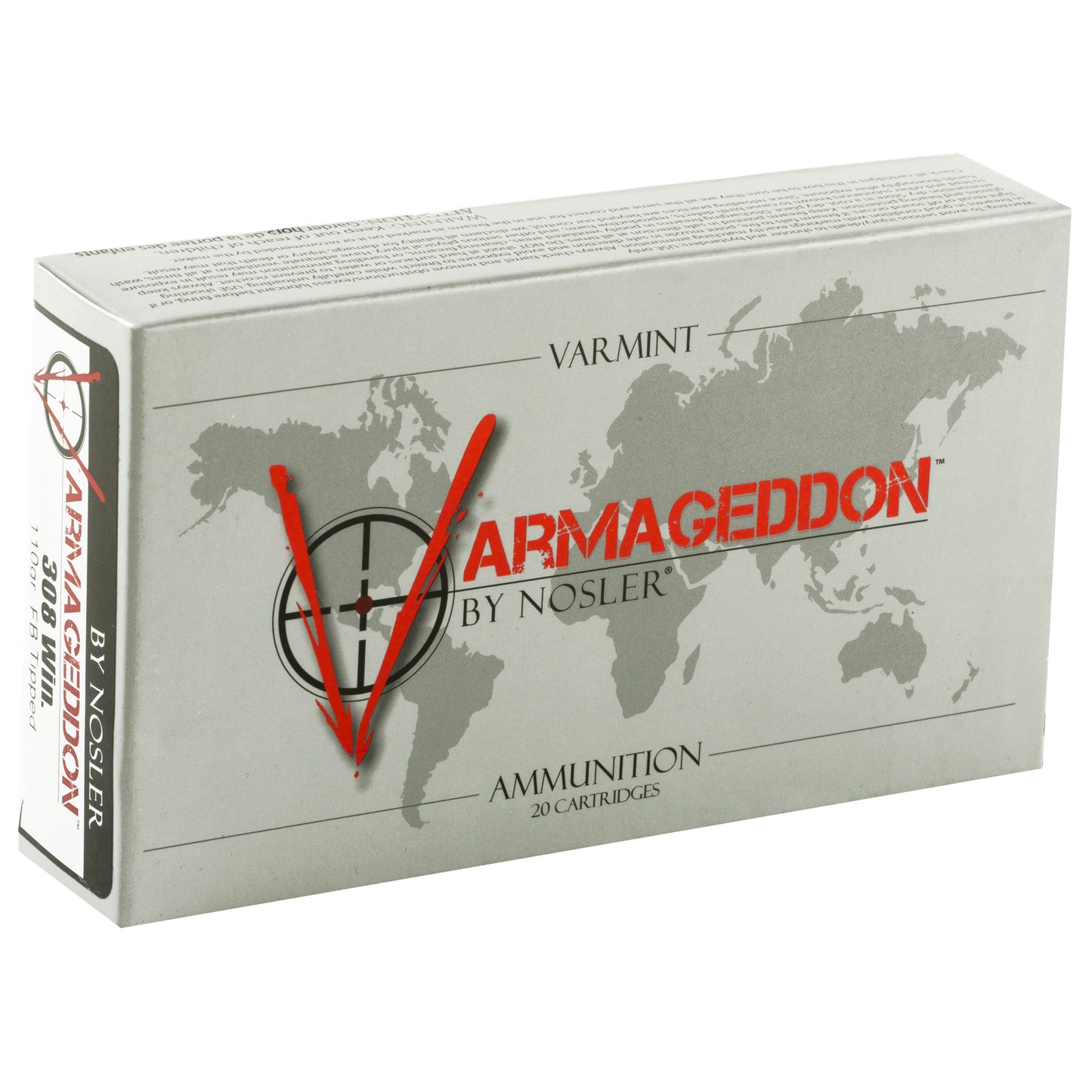 Nosler, Varmageddon, 308 Win, 110 Grain, Flat Base Tipped, (20 Round Box)