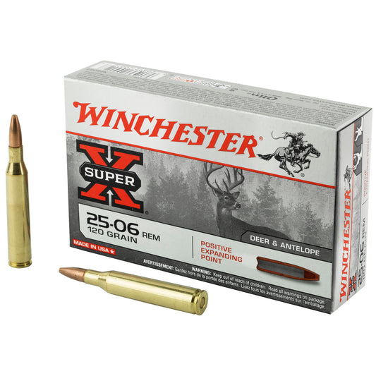 Winchester Ammunition, Super-X, 25-06REM, 120 Grain, Positive Expanding Point  (20 Round Box)