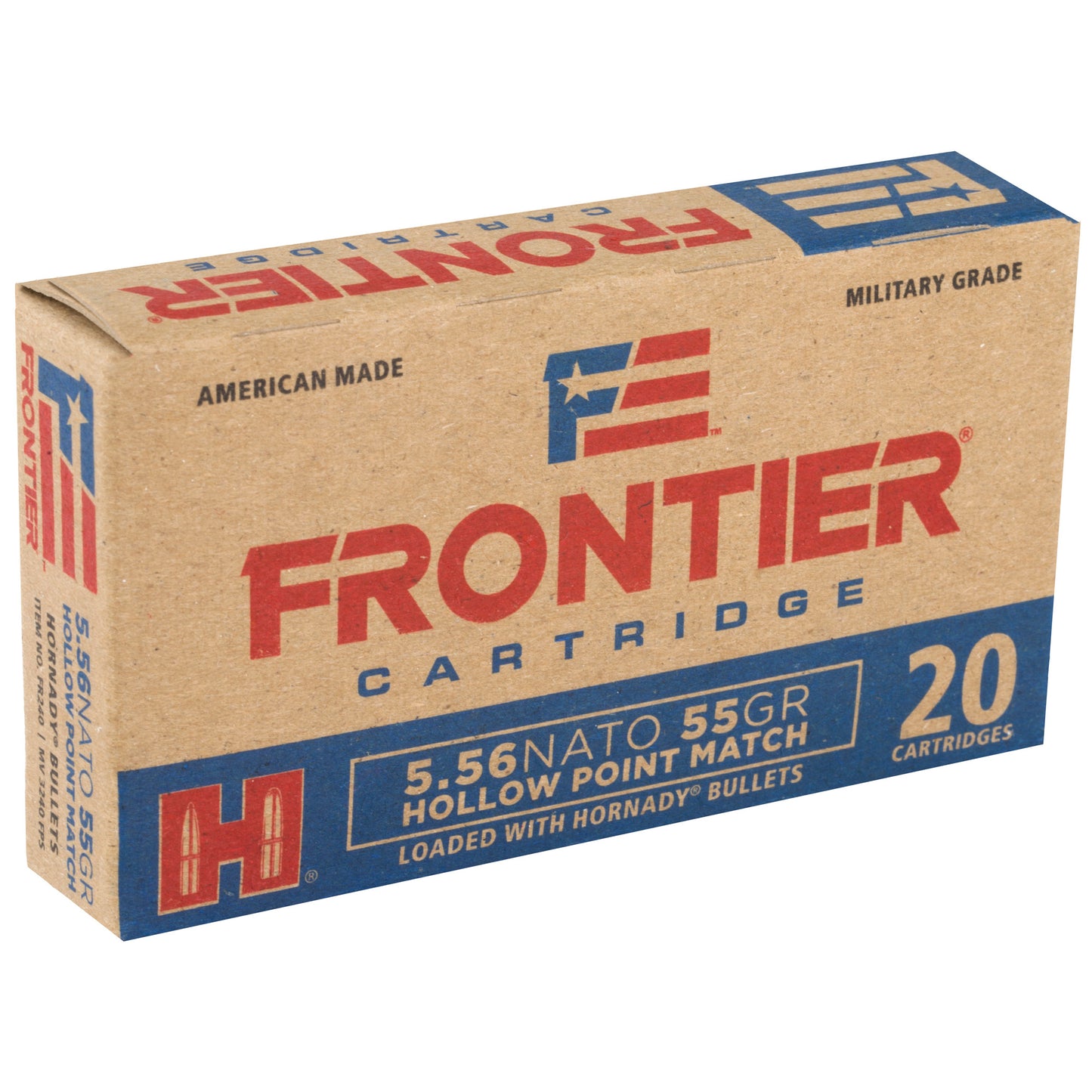 Frontier Cartridge, Lake City, 556 NATO, 55 Grain, Hollow Point Match, 20 Round Box