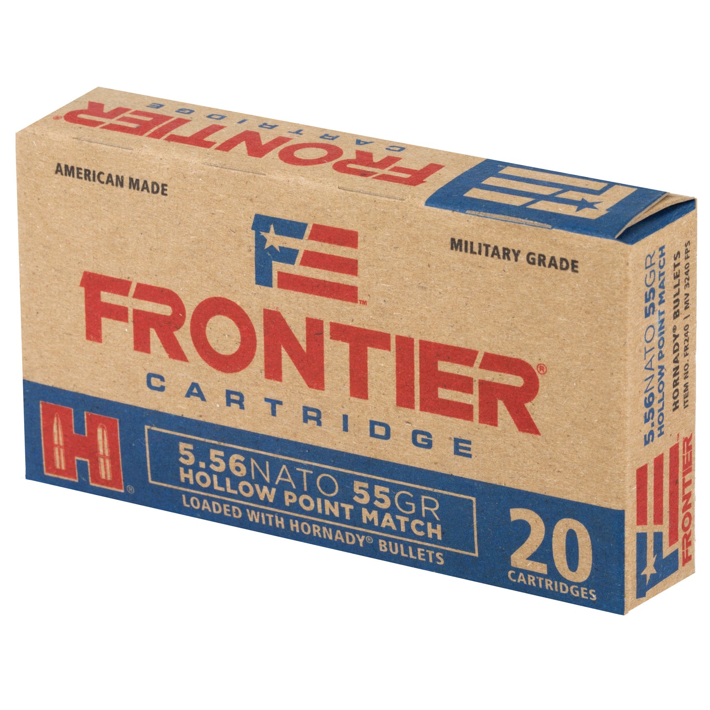 Frontier Cartridge, Lake City, 556 NATO, 55 Grain, Hollow Point Match, 20 Round Box