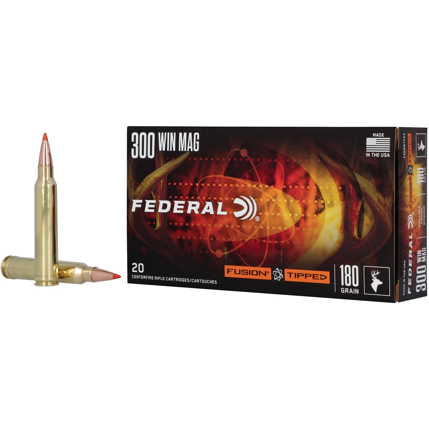 Federal, Fusion, 300 Winchester Magnum, 180 Grain, Fusion Polymer Tip, 20 Round Box