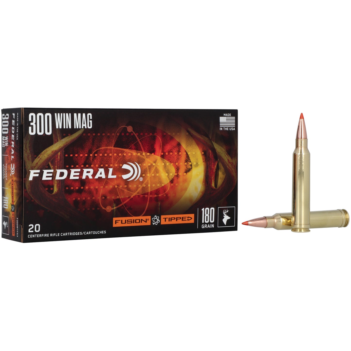 Federal, Fusion, 300 Winchester Magnum, 180 Grain, Fusion Polymer Tip, 20 Round Box