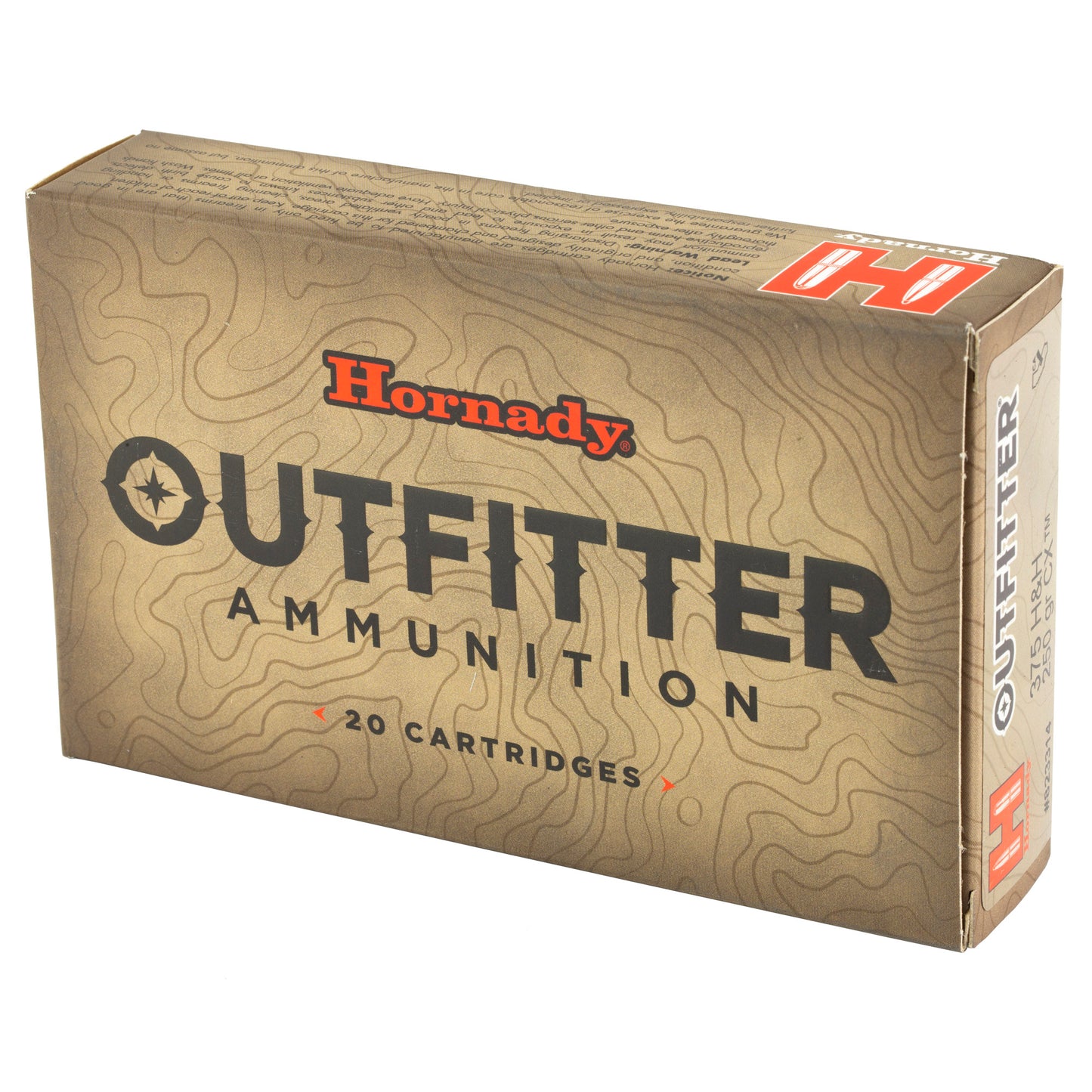 Hornady, Outfitter, 375H&amp;H, 250 Grain, CX, (20 Round Box)