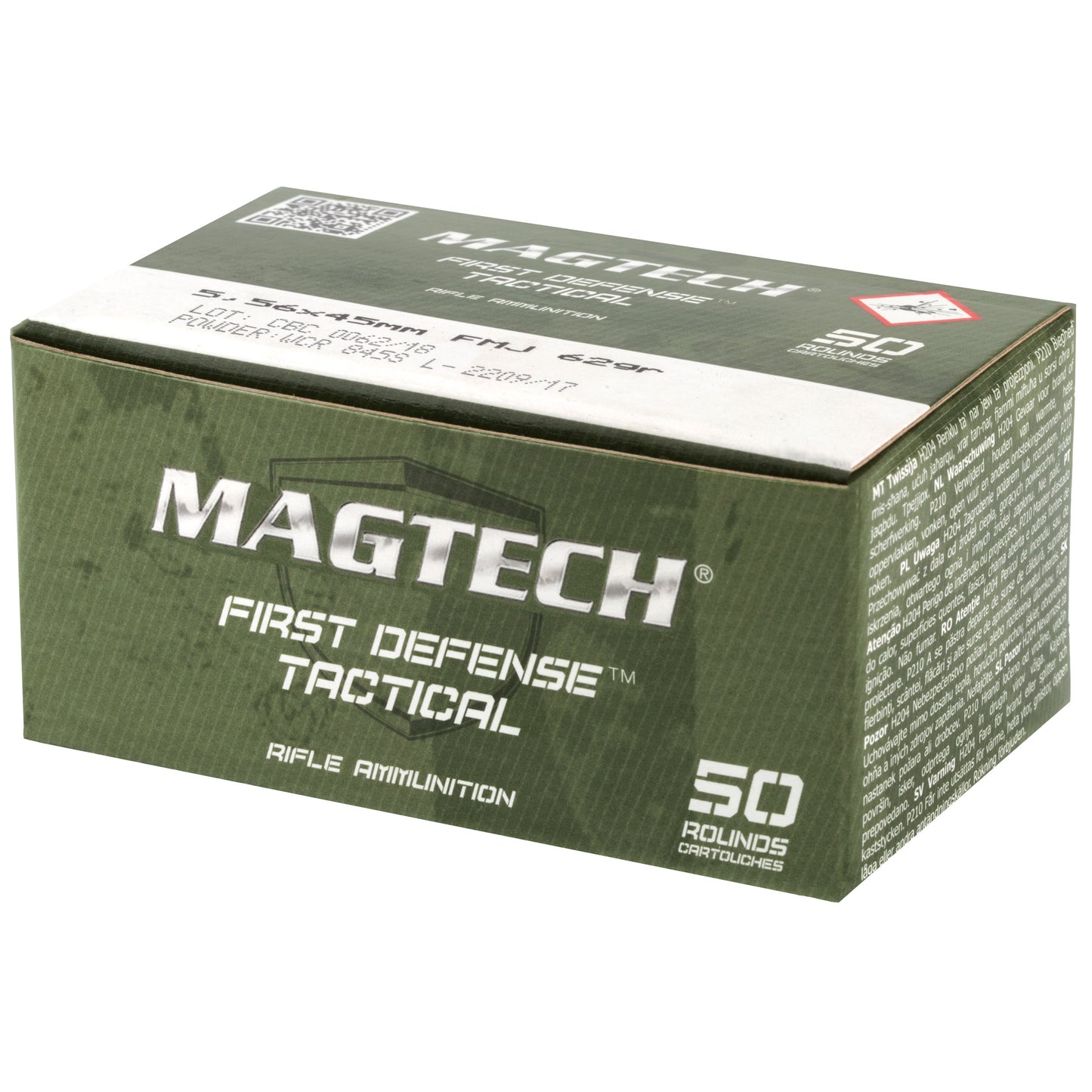 Magtech, First Defense Tactical, 556NATO, 62 Grain, Full Metal Jacket, 50 Round Box