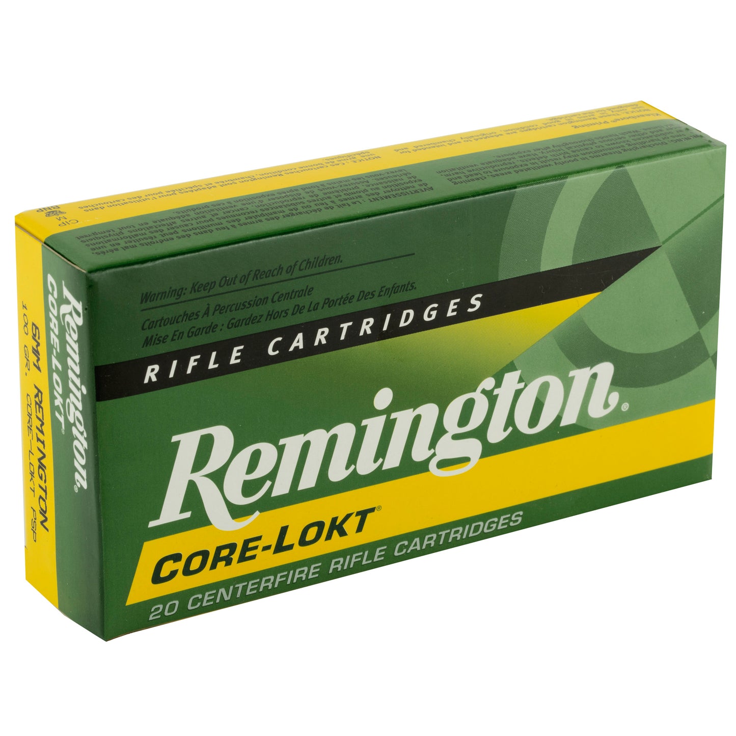 Remington, Core Lokt, 6MM REM, 100 Grain, Pointed Soft Point, 20 Round Box