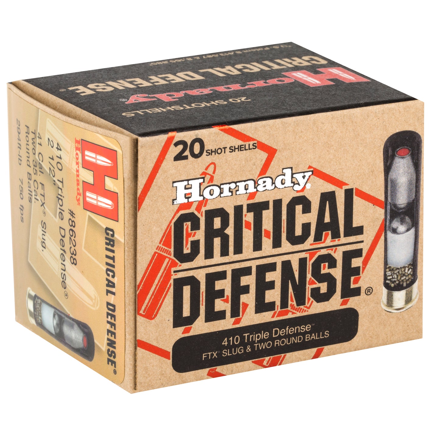 Hornady, Critical Defense, 410 Gauge, 2.5", Defender, (20 Round Box)