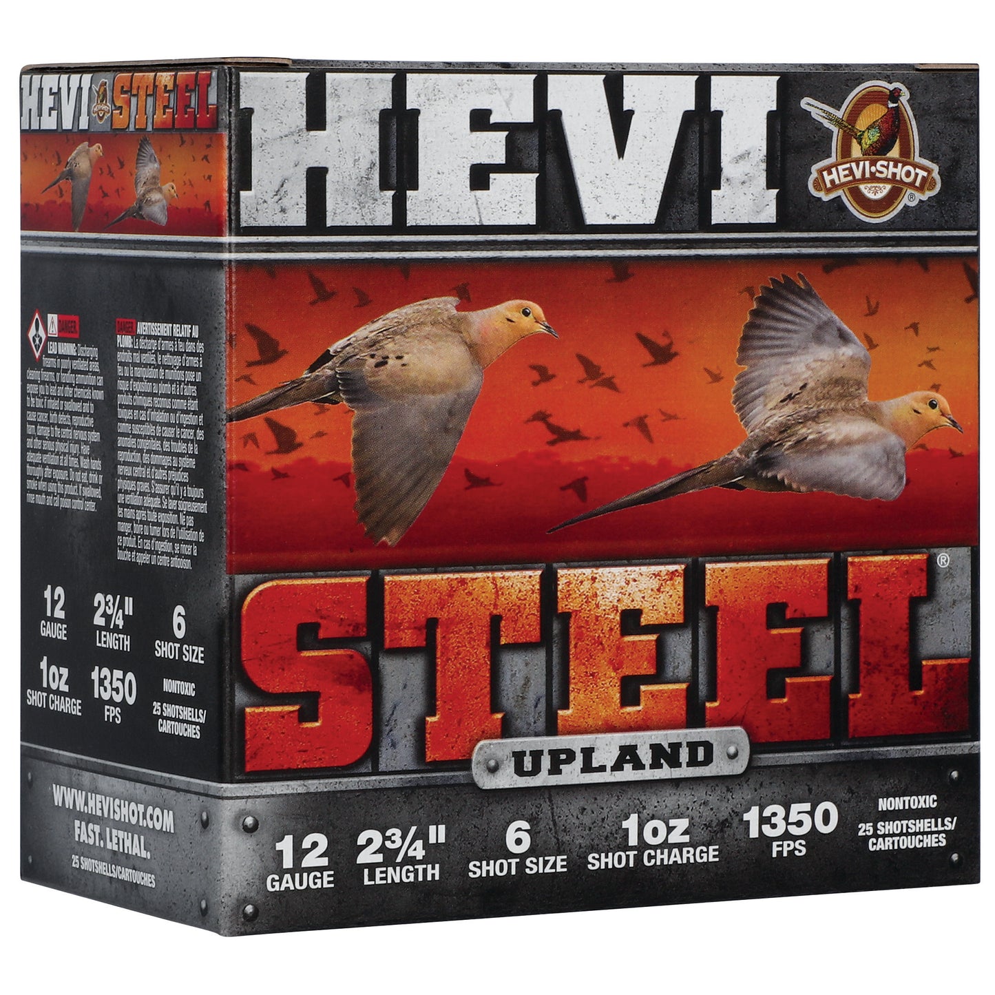 HEVI-Shot, Hevi-Steel Upland, 12 Gauge, 2.75" Chamber, #6 Shot, Steel Pellets  (25 Round Box)