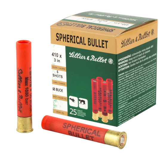 Sellier & Bellot, Super Speed, 410 Gauge, 3" Chamber, Buckshot 5 Pellets  (25 Round Box)