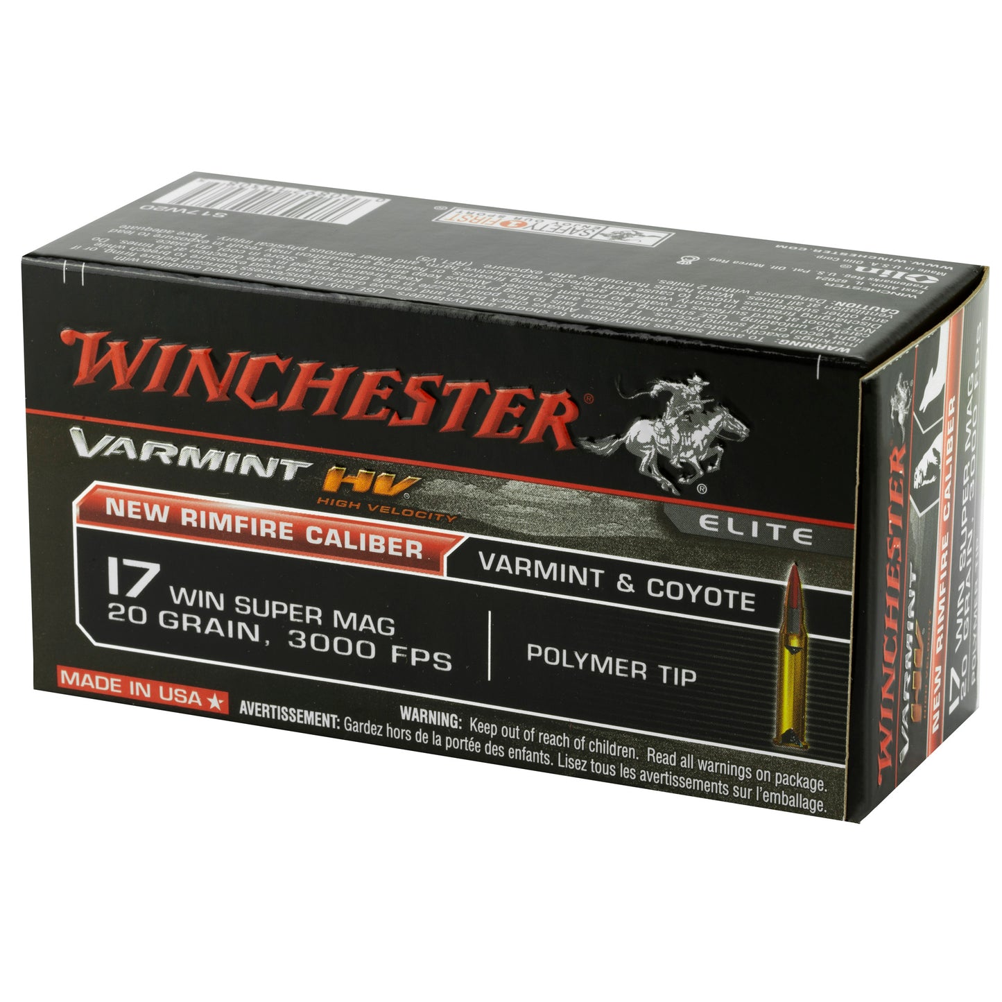 WIN VARMINT HV 17WSM 20GR PT 50/500