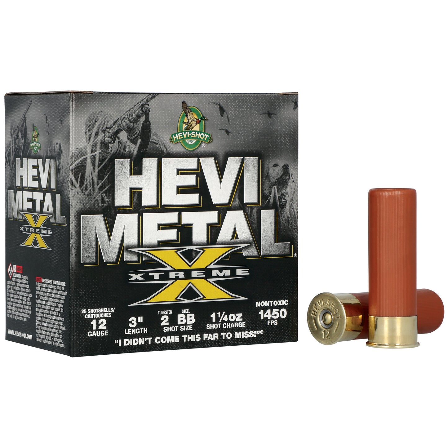 HEVI-Shot, Hevi-XXI, 12 Gauge, 3" Chamber, BB and #2 Shot  (25 Round Box)