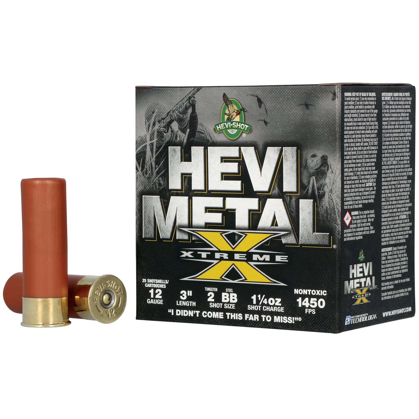 HEVI-Shot, Hevi-XXI, 12 Gauge, 3" Chamber, BB and #2 Shot  (25 Round Box)