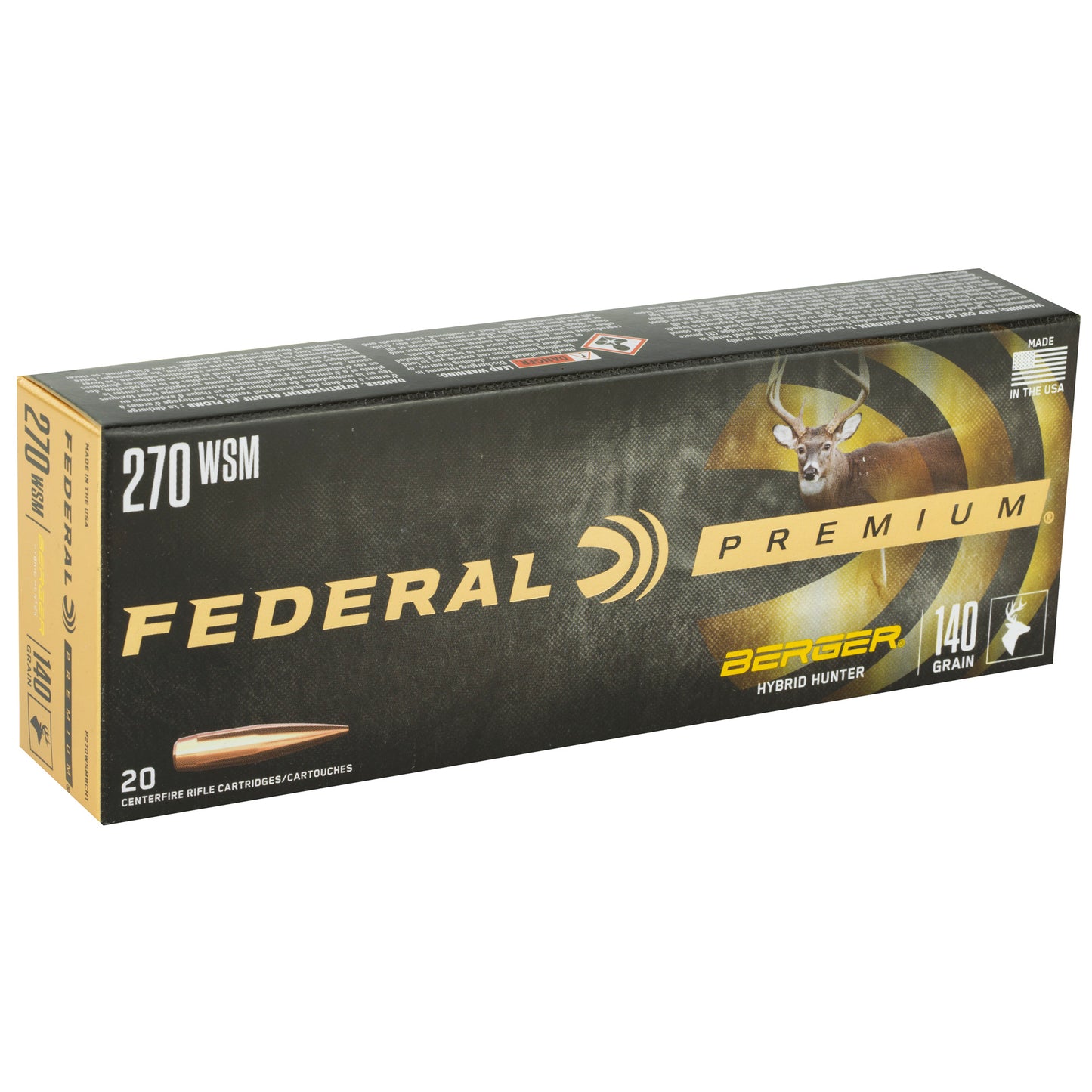 Federal, Premium, Berger Hybrid Hunter, 270 Winchester Short Magnum, 140Grain  (20 Round Box)