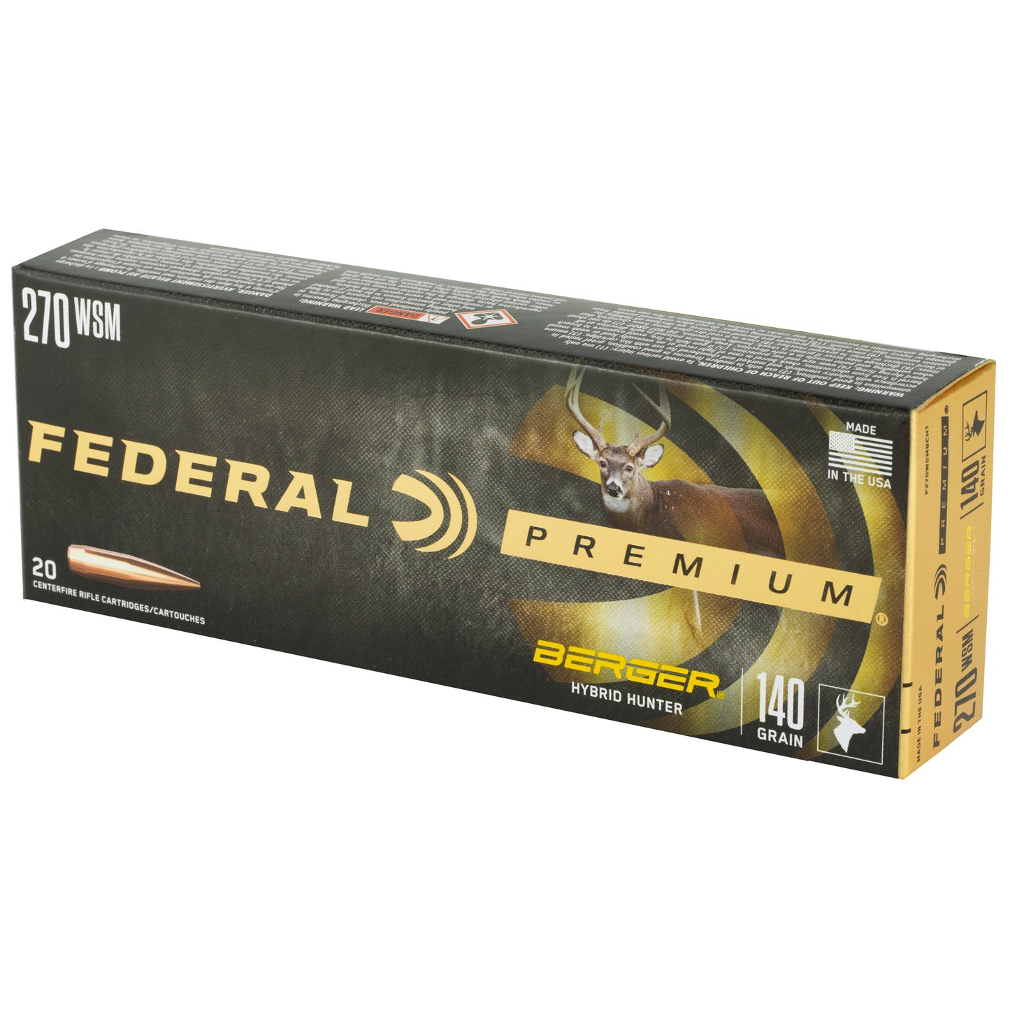 Federal, Premium, Berger Hybrid Hunter, 270 Winchester Short Magnum, 140Grain  (20 Round Box)