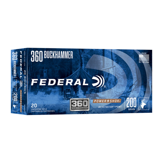 Federal, PowerShok, 360 Buckhammer, 200 Grains, Soft Point, 20 Round Box