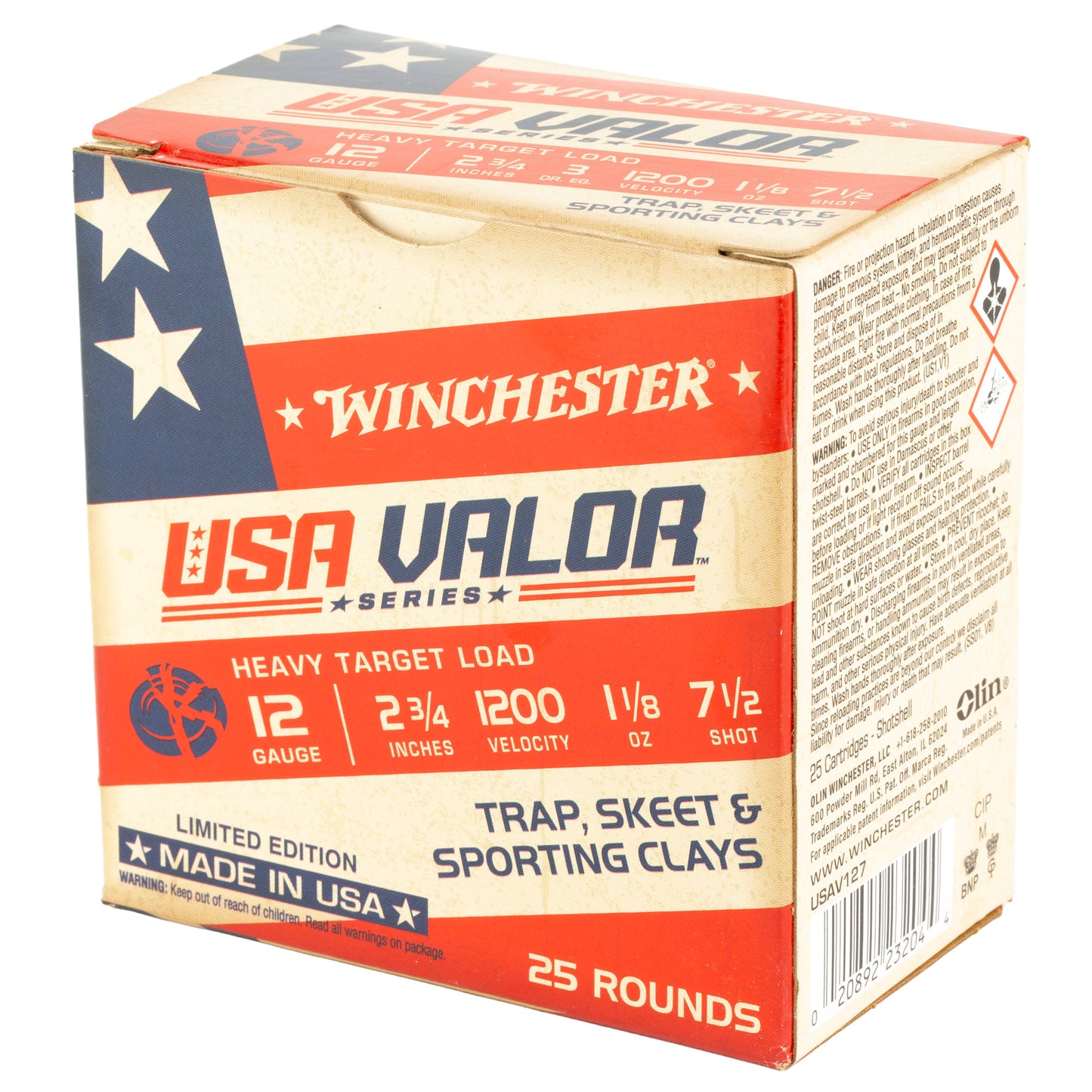 WIN USA VALOR 12GA 2.75" #7.5 25/250