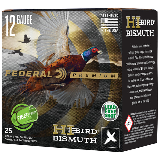 Federal, Hi-Bird Fiber Wad, 12 Gauge, 2.75", #5 Shot, 1 1/4oz, Bismuth Shot  (25 Round Box)