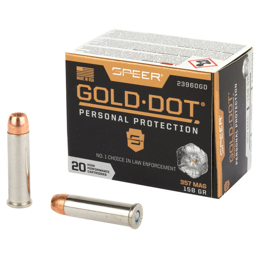 Speer Ammunition, Speer Gold Dot, Personal Protection, 357MAG, 158 Grain | HP |  (20 Round Box)