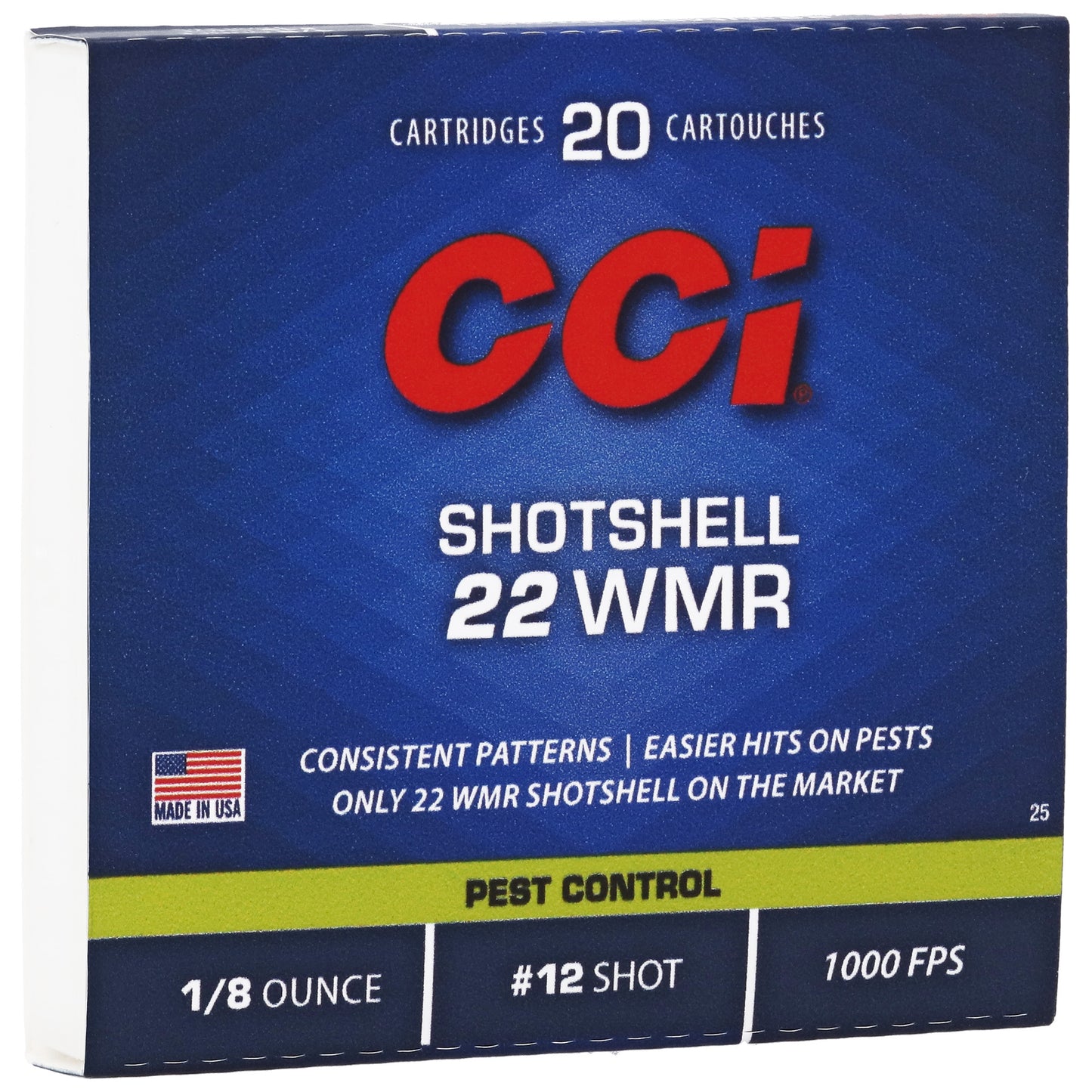 CCI Ammunition, Shotshell 22WMR, 52 Grain, Shotshell #12, 20 Round Box