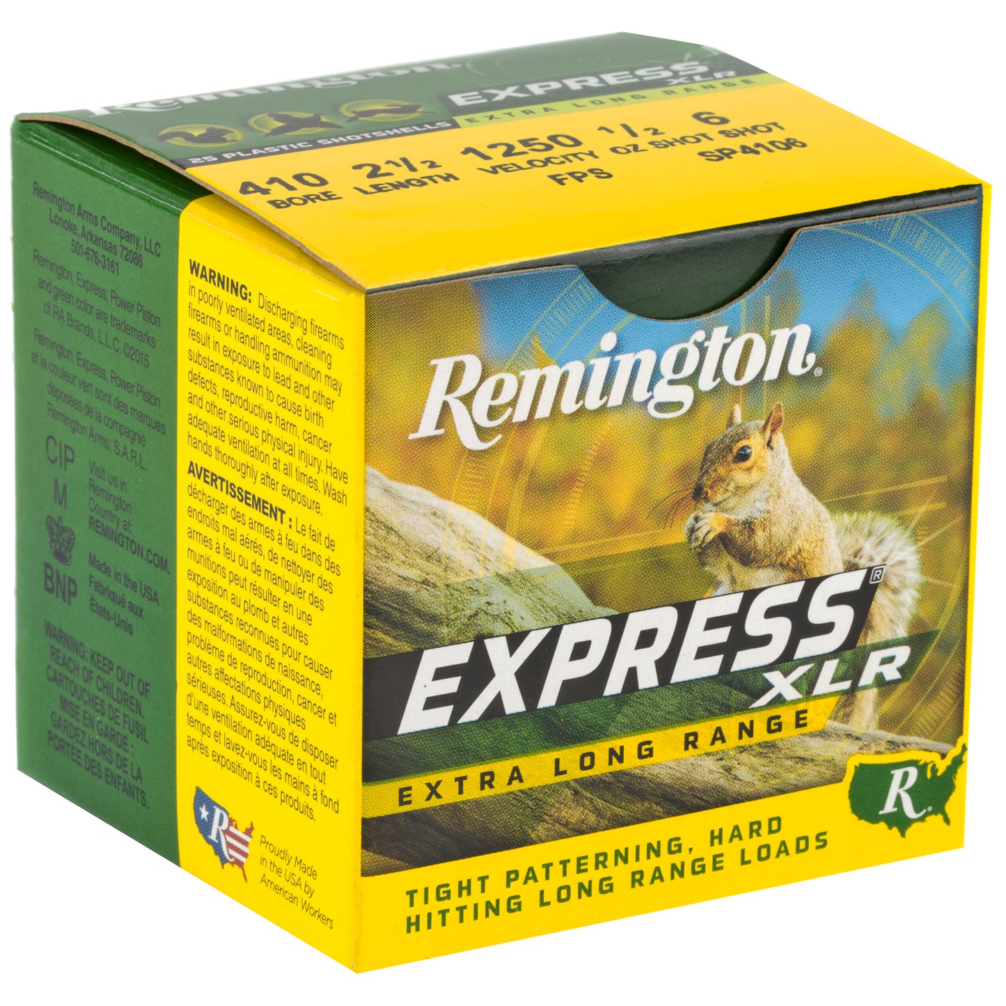 Remington, Express Long Range, 410 Gauge, 2.5", Max Dram, 0.5 oz., Lead, 25 Round Box