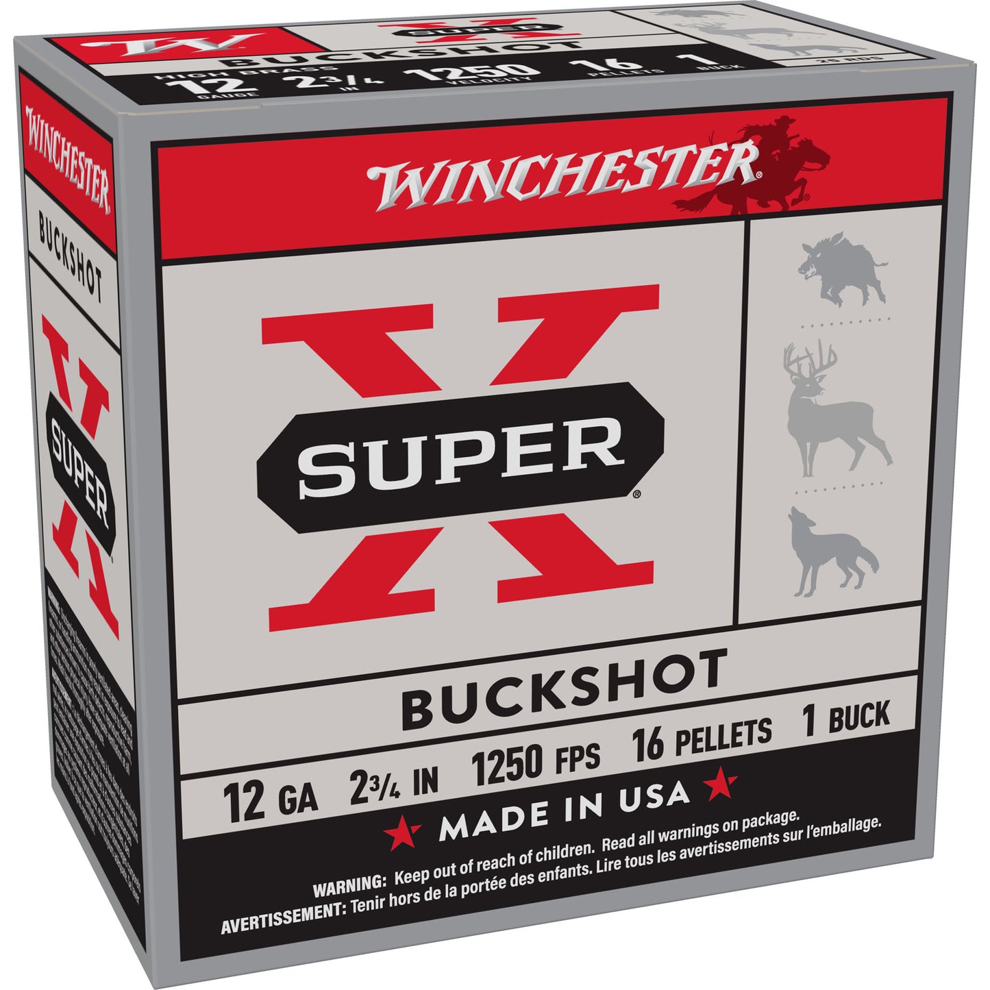 WIN SUPERX 12GA 2.75 BUCKSHOT 25/250