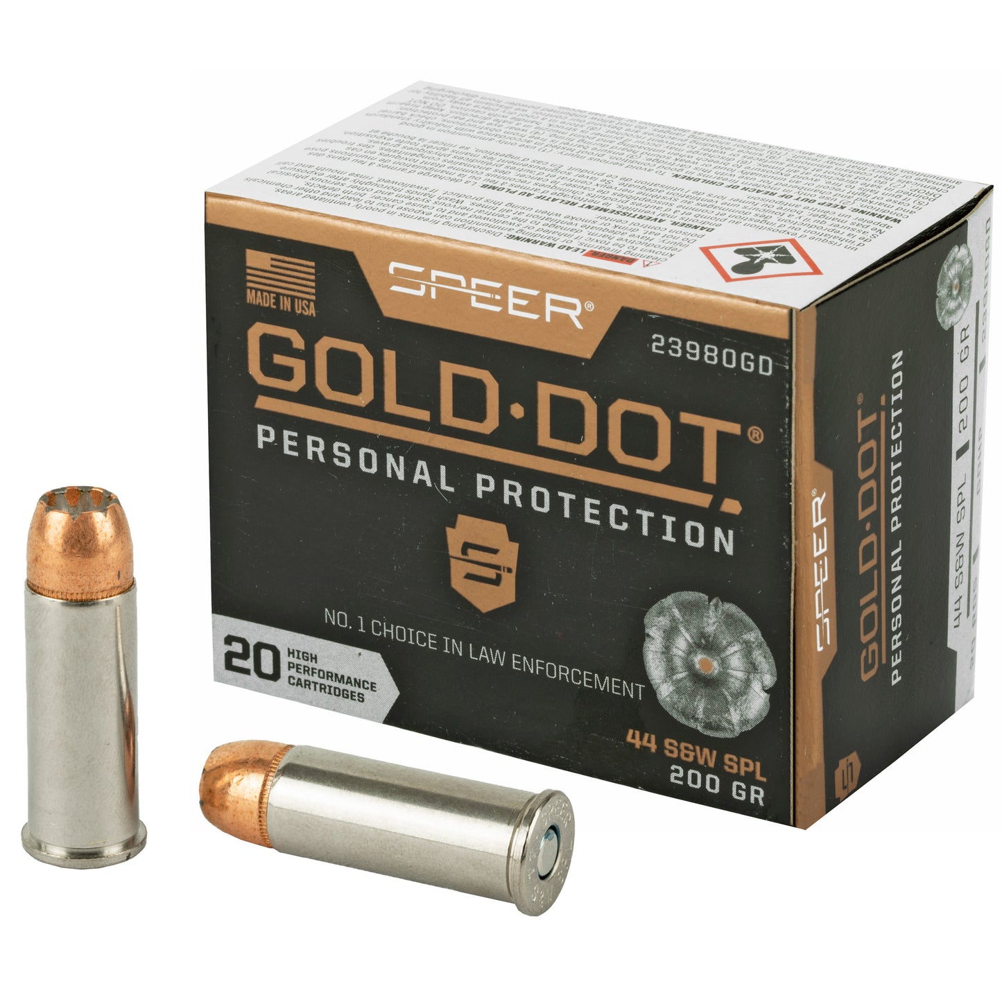 Speer Ammunition, Speer Gold Dot, Personal Protection, 44 Special, 200 Grain | HP |  (20 Round Box)