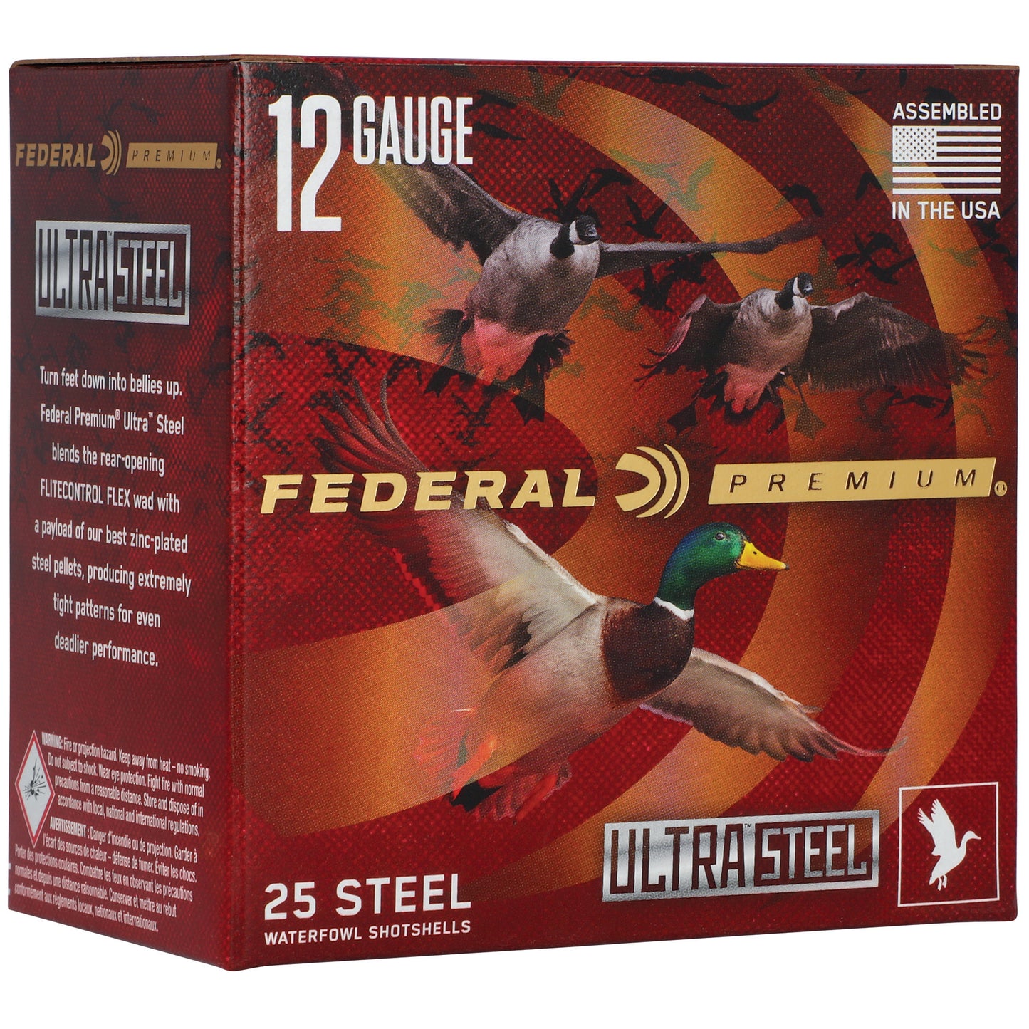 Federal, Ultra Steel, FLITECONTROL FLEX WAD, 12 Gauge, 3", BB, 1.25oz, Zinc Plated Steel, (25 Round Box)