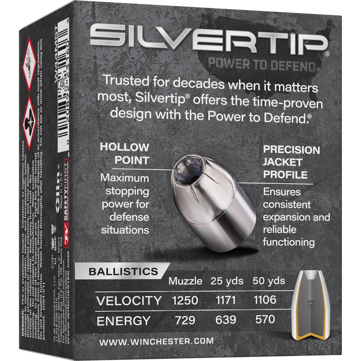 WIN SILVERTIP 44 REM MAG 210 GR JHP (20 Round Box)