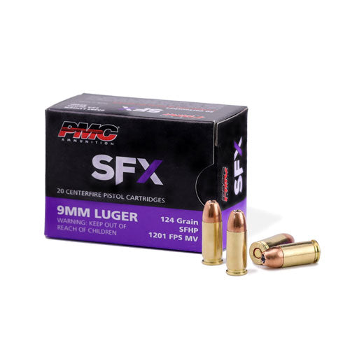 PMC SFX 9mm Luger Handgun Ammo - 124 Grain | HP | 1,000rd Case