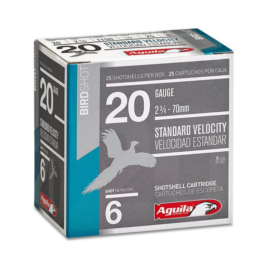 Aguila Ammunition 20ga Birdshot 2.75 inch Shotgun Shells - #6 Shot | 1oz | 1220 fps | 25rd Box