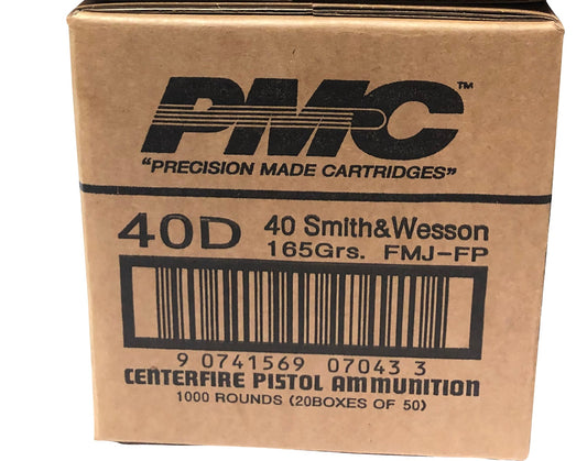 PMC Bronze .40 S&W Handgun Ammo - 165 Grain | FMJ-FP | 1 Case (20 boxes)